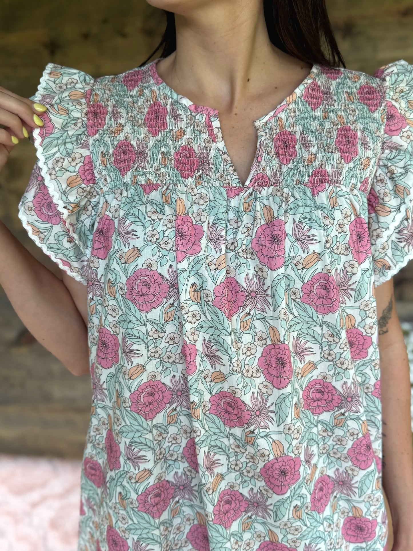 Rosie Smocked Mini Dress
