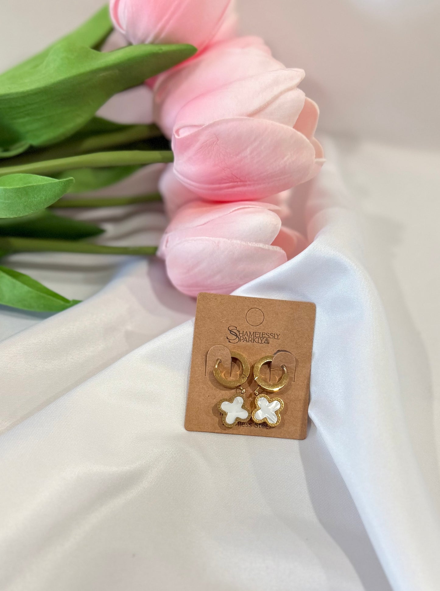 White Clover Earrings