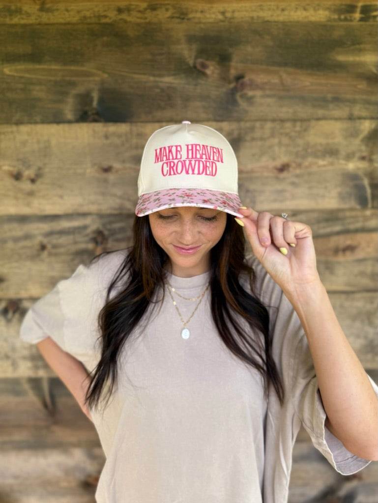 Make Heaven Crowded Floral Trucker Hat