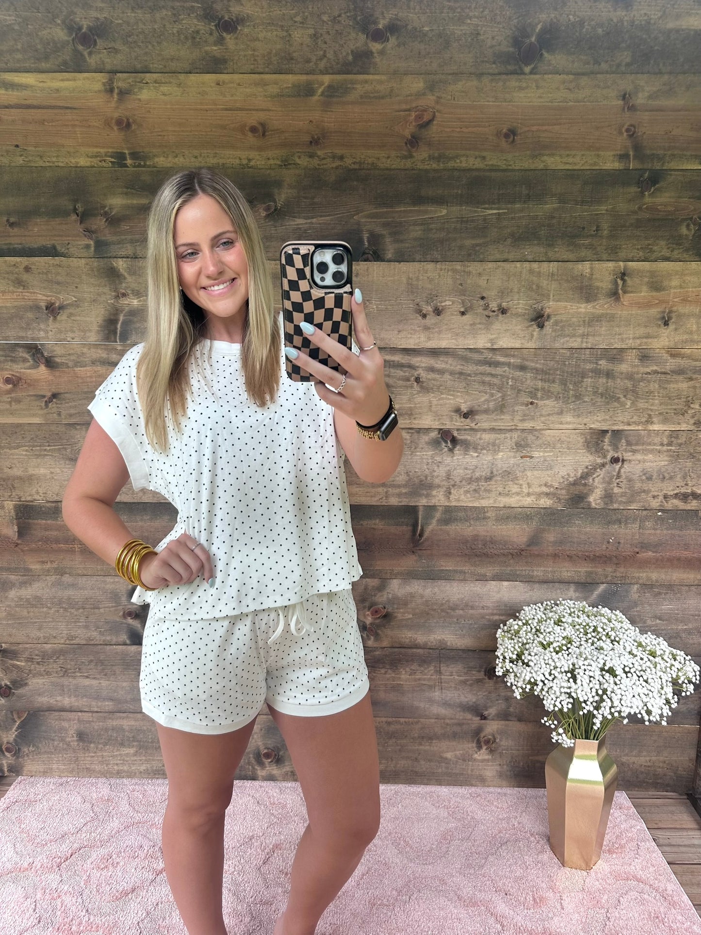 Ivory Polka Dot Set